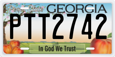 GA license plate PTT2742