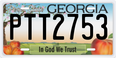 GA license plate PTT2753