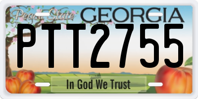 GA license plate PTT2755