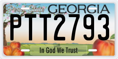 GA license plate PTT2793