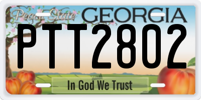 GA license plate PTT2802