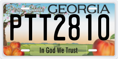 GA license plate PTT2810