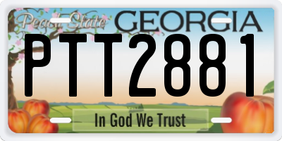 GA license plate PTT2881