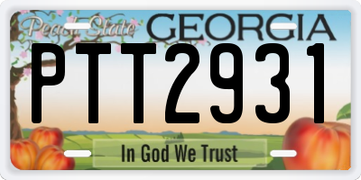 GA license plate PTT2931