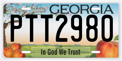 GA license plate PTT2980