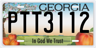 GA license plate PTT3112