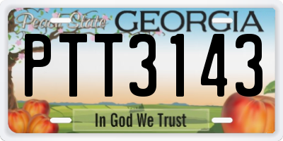 GA license plate PTT3143