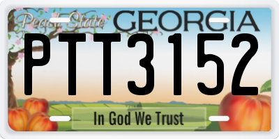 GA license plate PTT3152