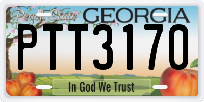 GA license plate PTT3170