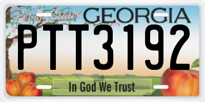 GA license plate PTT3192