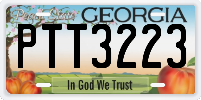 GA license plate PTT3223