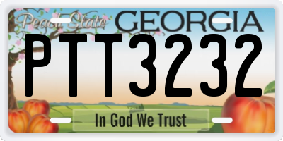 GA license plate PTT3232