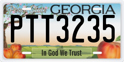 GA license plate PTT3235