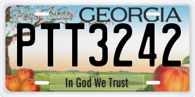 GA license plate PTT3242