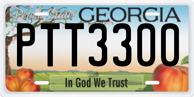 GA license plate PTT3300