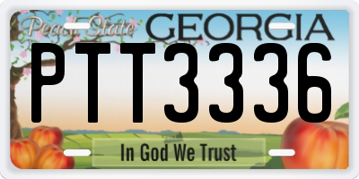 GA license plate PTT3336