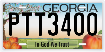 GA license plate PTT3400