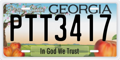 GA license plate PTT3417