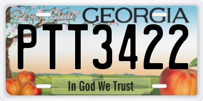 GA license plate PTT3422
