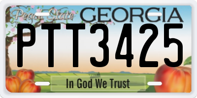 GA license plate PTT3425