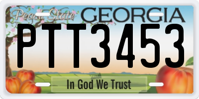 GA license plate PTT3453