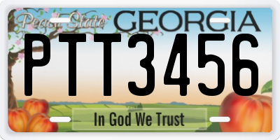 GA license plate PTT3456