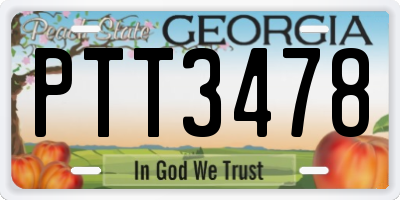 GA license plate PTT3478