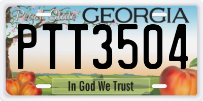 GA license plate PTT3504