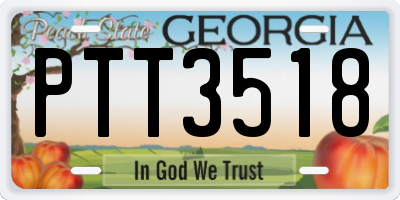 GA license plate PTT3518