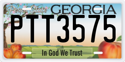 GA license plate PTT3575