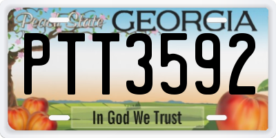 GA license plate PTT3592
