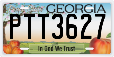 GA license plate PTT3627