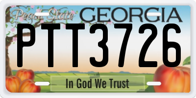 GA license plate PTT3726