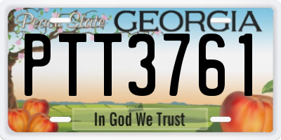 GA license plate PTT3761