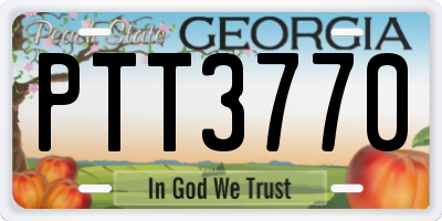 GA license plate PTT3770