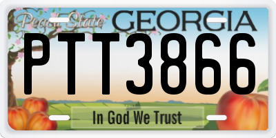 GA license plate PTT3866