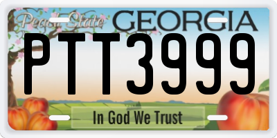 GA license plate PTT3999