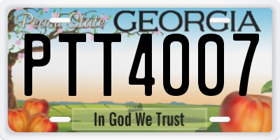 GA license plate PTT4007