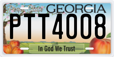 GA license plate PTT4008