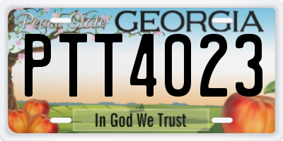 GA license plate PTT4023