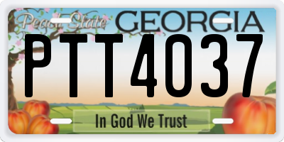 GA license plate PTT4037
