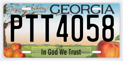 GA license plate PTT4058