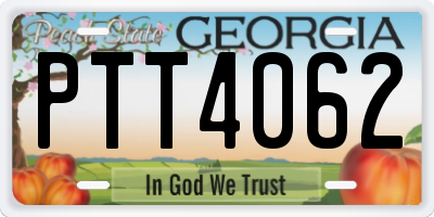 GA license plate PTT4062