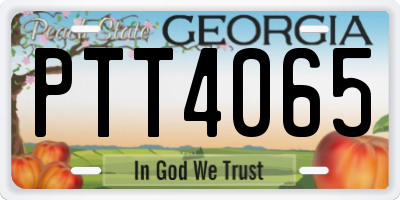 GA license plate PTT4065