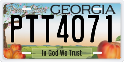 GA license plate PTT4071