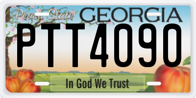 GA license plate PTT4090
