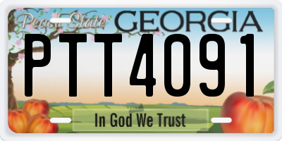 GA license plate PTT4091