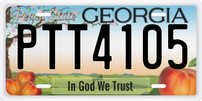 GA license plate PTT4105