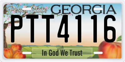 GA license plate PTT4116