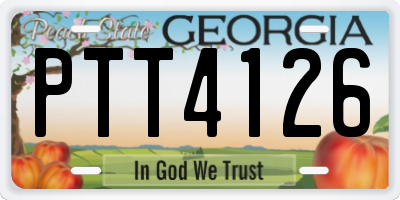 GA license plate PTT4126